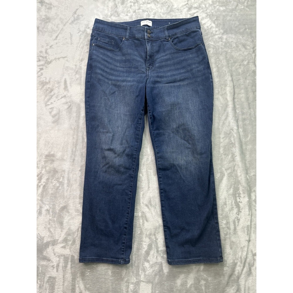 Lane Bryant Jeans Plus Sz 18s Tighter Tummy High-Rise Straight Dark Blue Stretch